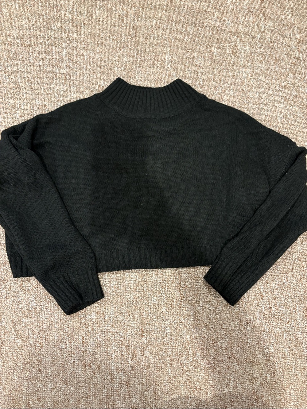 Classic Black Cropped Women's Sweater